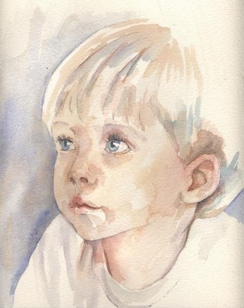 Мальчик акварель