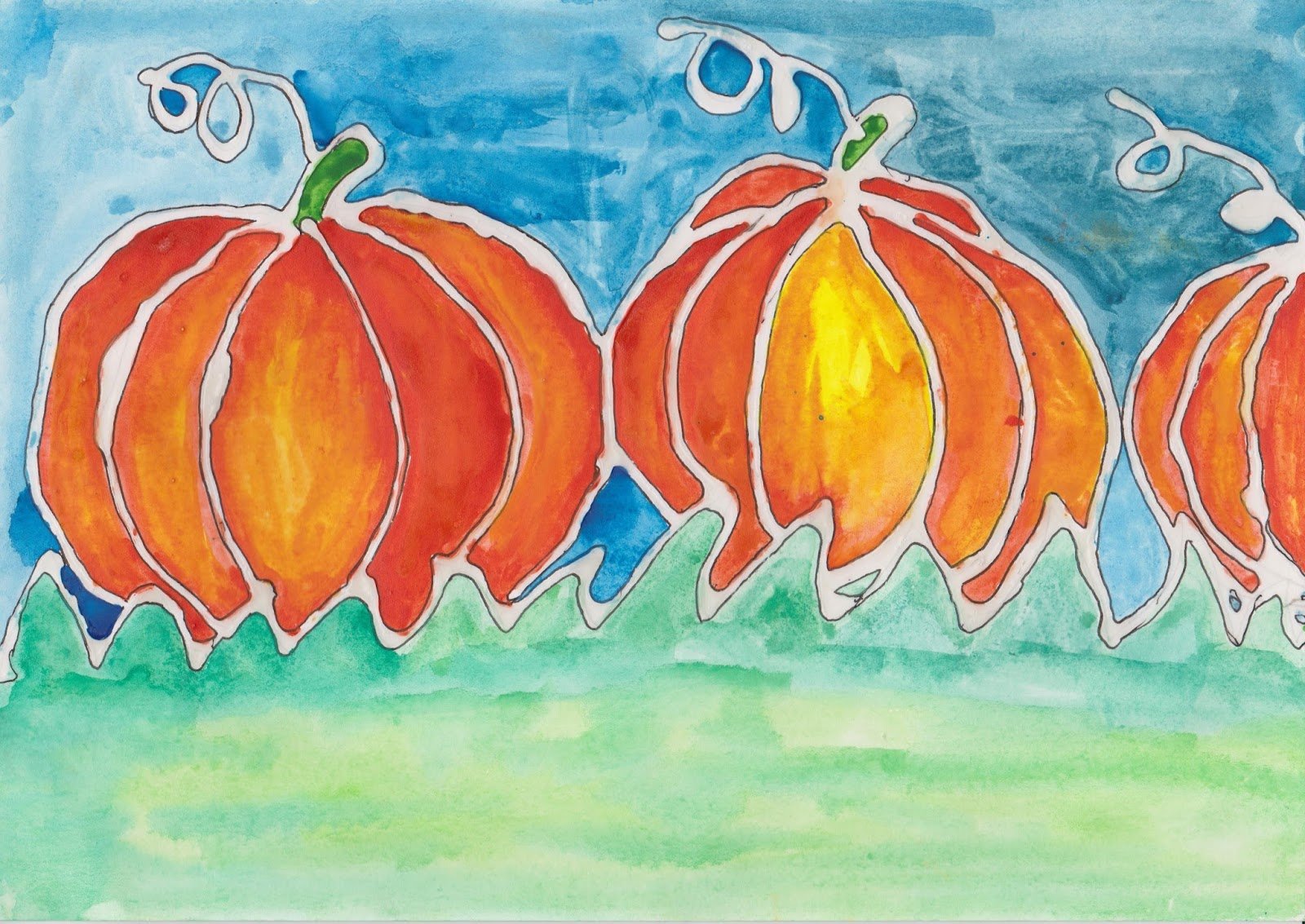 Рисование для детей оранжевыми красками