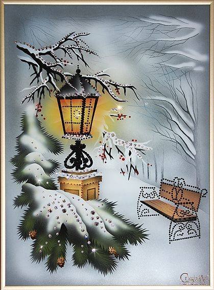 Зимний уличный фонарь