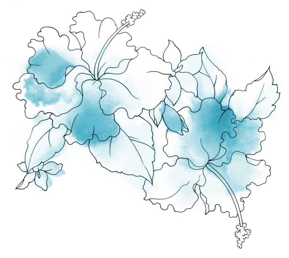 Акварельный контур. Голубые цветы. Цветы акварель на прозрачном фоне. Бирюзовые цветы на прозрачном фоне. Векторные голубые цветы.