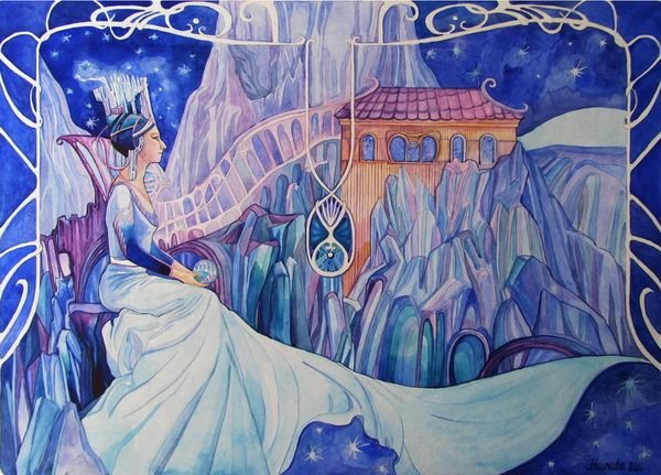 Снежная Королева акварель