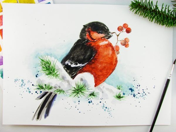 Елка гуашью