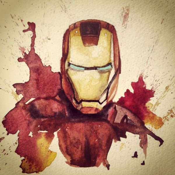 Айрон Мэн акварелью