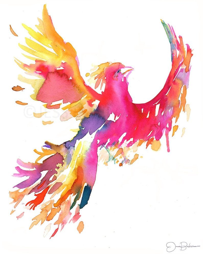 Сказочная птица рисунок акварелью (49 фото) » Рисунки для срисовки и не  только