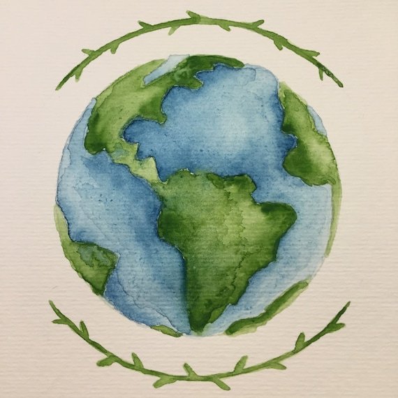 Земля акварель