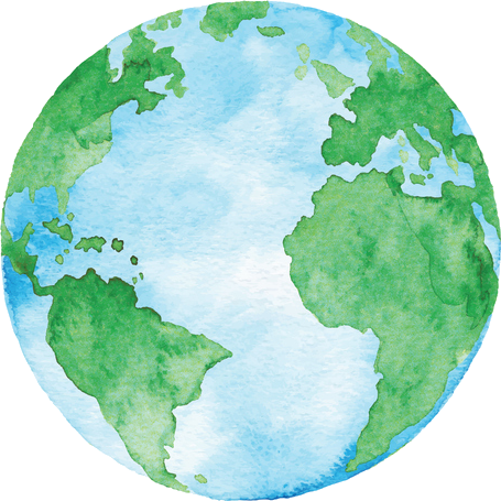 Картинка нарисованная Планета черная с синим и белым и зеленым поясом