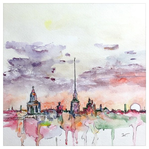 Питер акварелью для начинающих