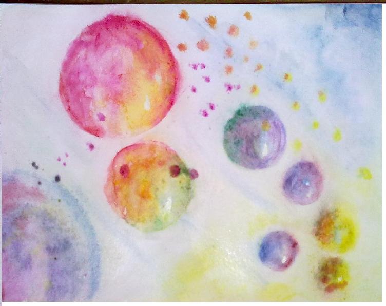 Движение пятен. Рисование пузырями. Рисование мыльными пузырями. Рисование цветными мыльными пузырями. Рисование пузырьками.