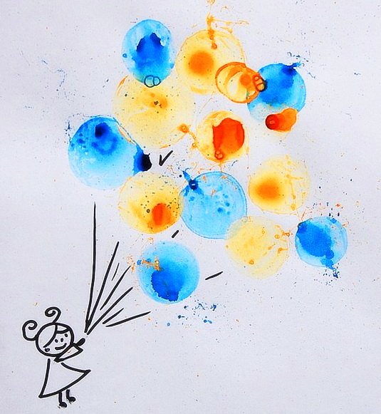 Техника рисования мыльными пузырями