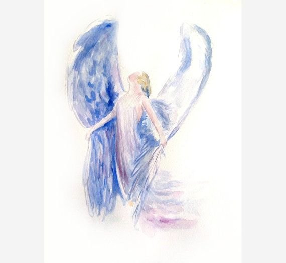 Девушка ангел акварель