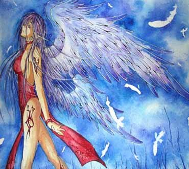 Крылья гуашью