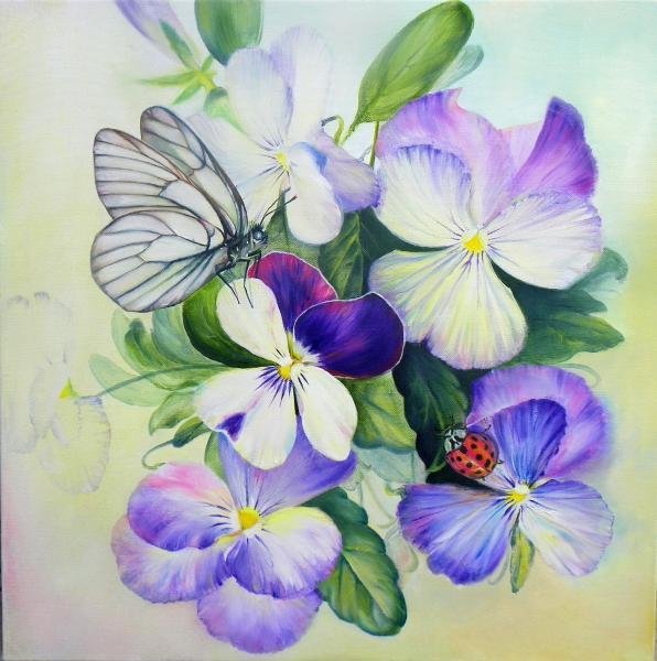 Фиалки картина