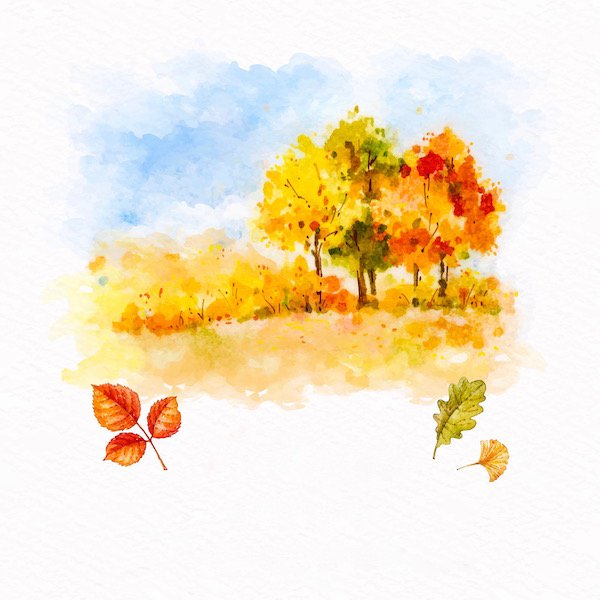 Акварельные рисунки осень