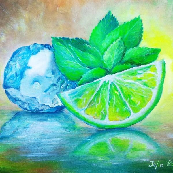 Акварельный лимон на белом фоне