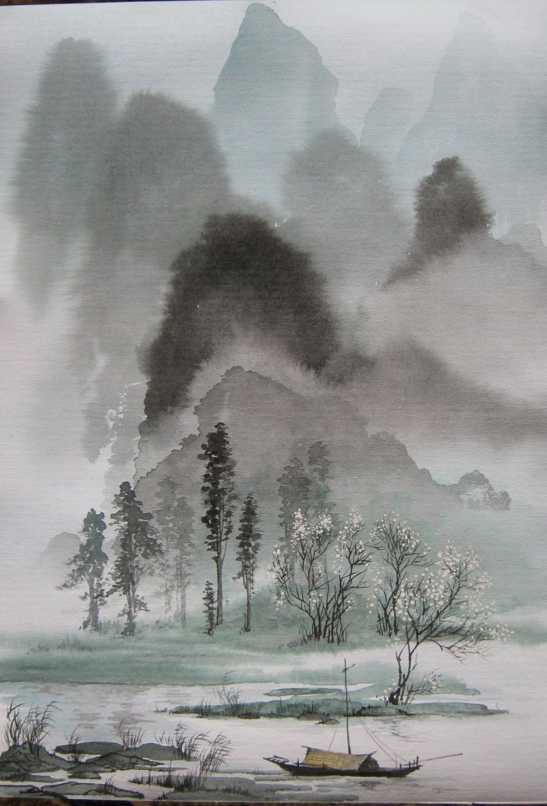 Китайская живопись гохуа горы