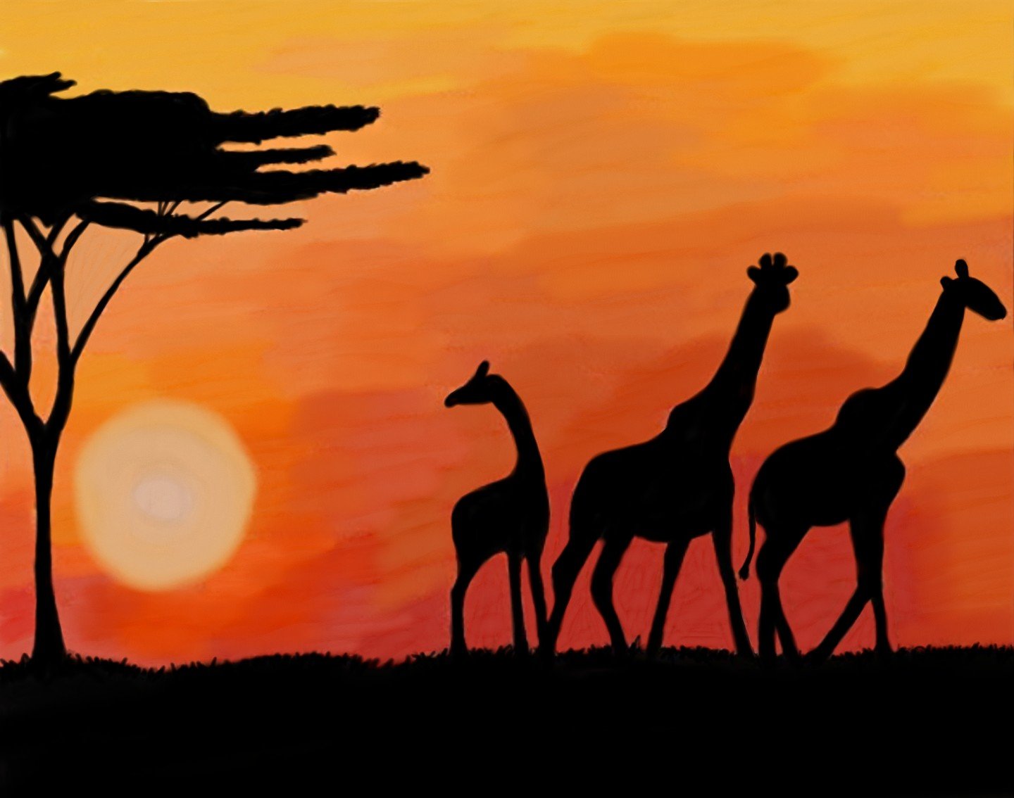 Картина Африка Жирафы
