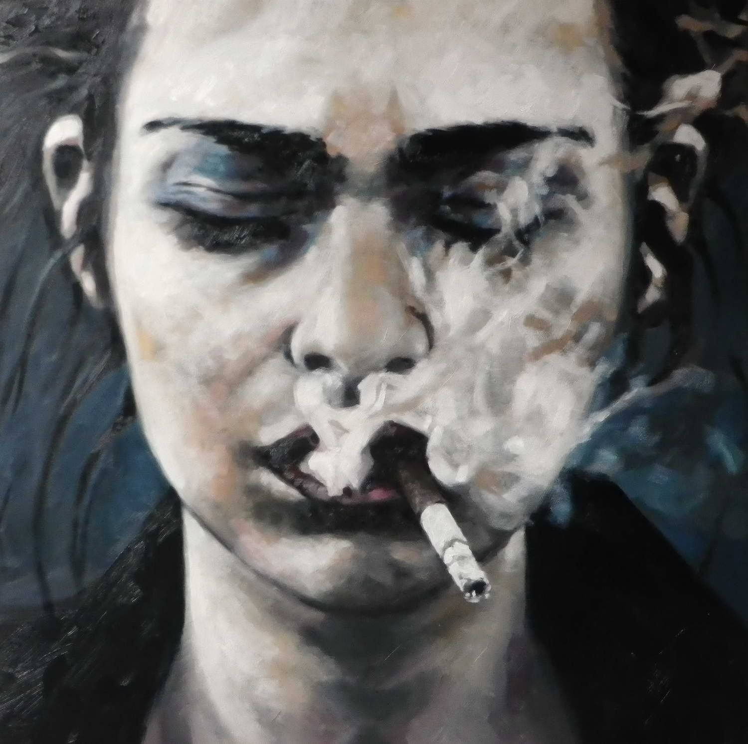 Картина девушка с сигаретой