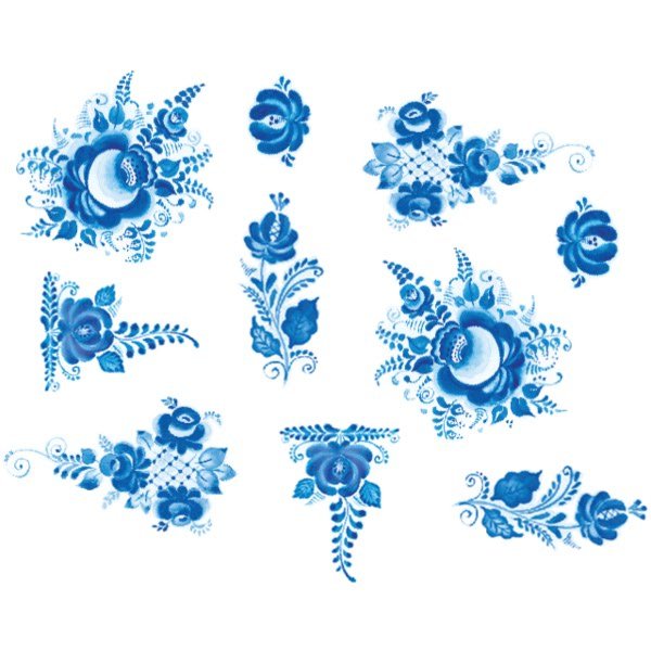 Синие цветы для декупажа