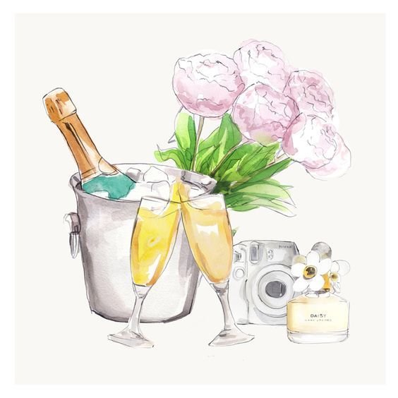 Свадебные бокалы открытка