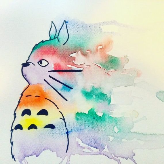 Тоторо Миядзаки акварель