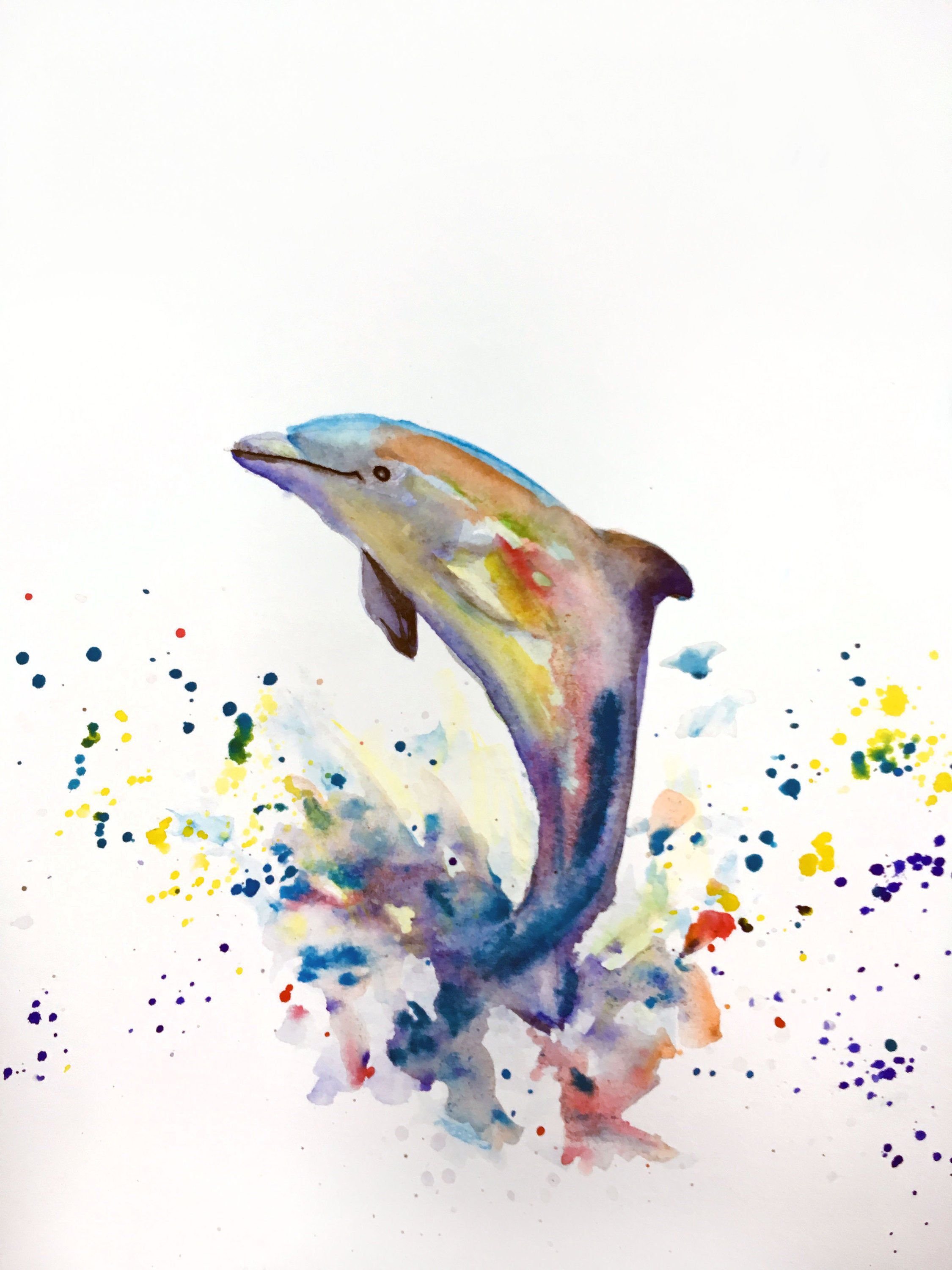 Картины акварелью с дельфинами