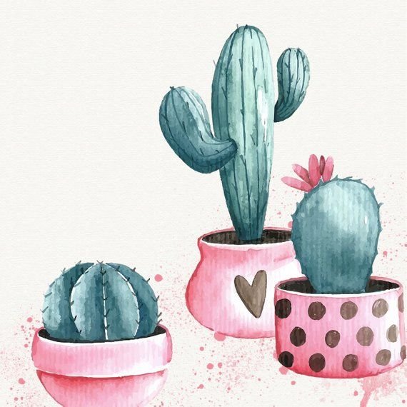 Акварельные кактусы