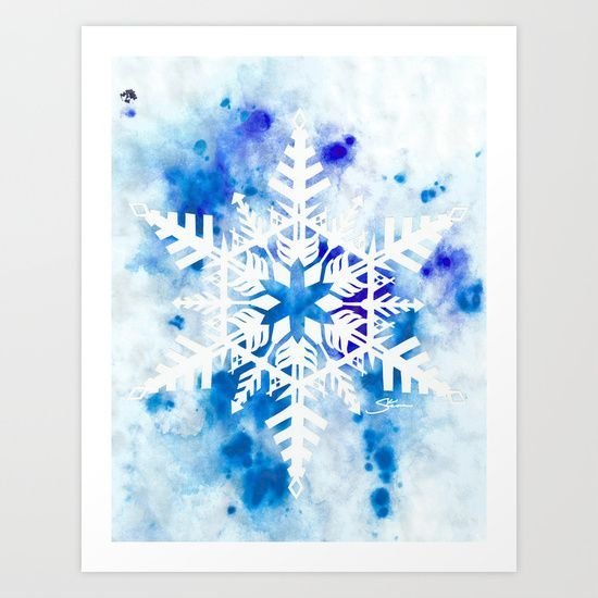 Снежинки красками