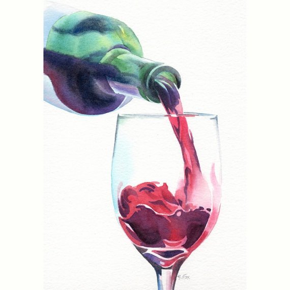 Бокал акварелью