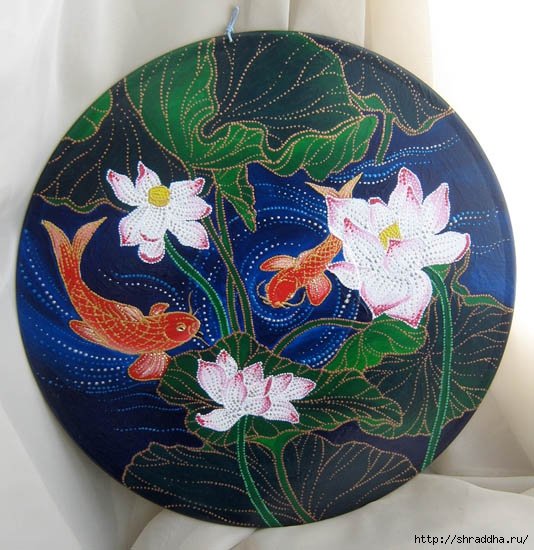 Роспись на пластинках акрилом