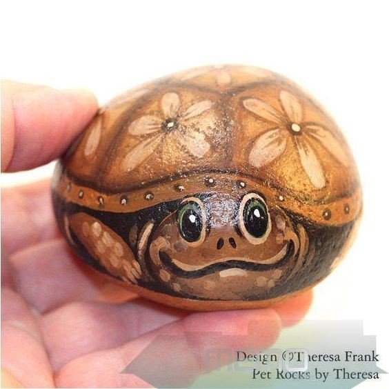 Рисование на камнях черепаха