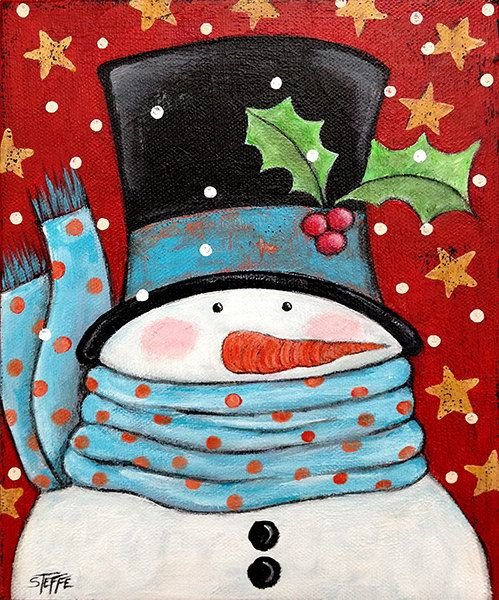 Новогодние картины акрилом