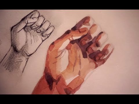 Этюды рук акварелью