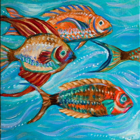 Рыбки акрилом