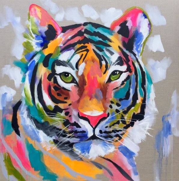Тигр картина акрилом