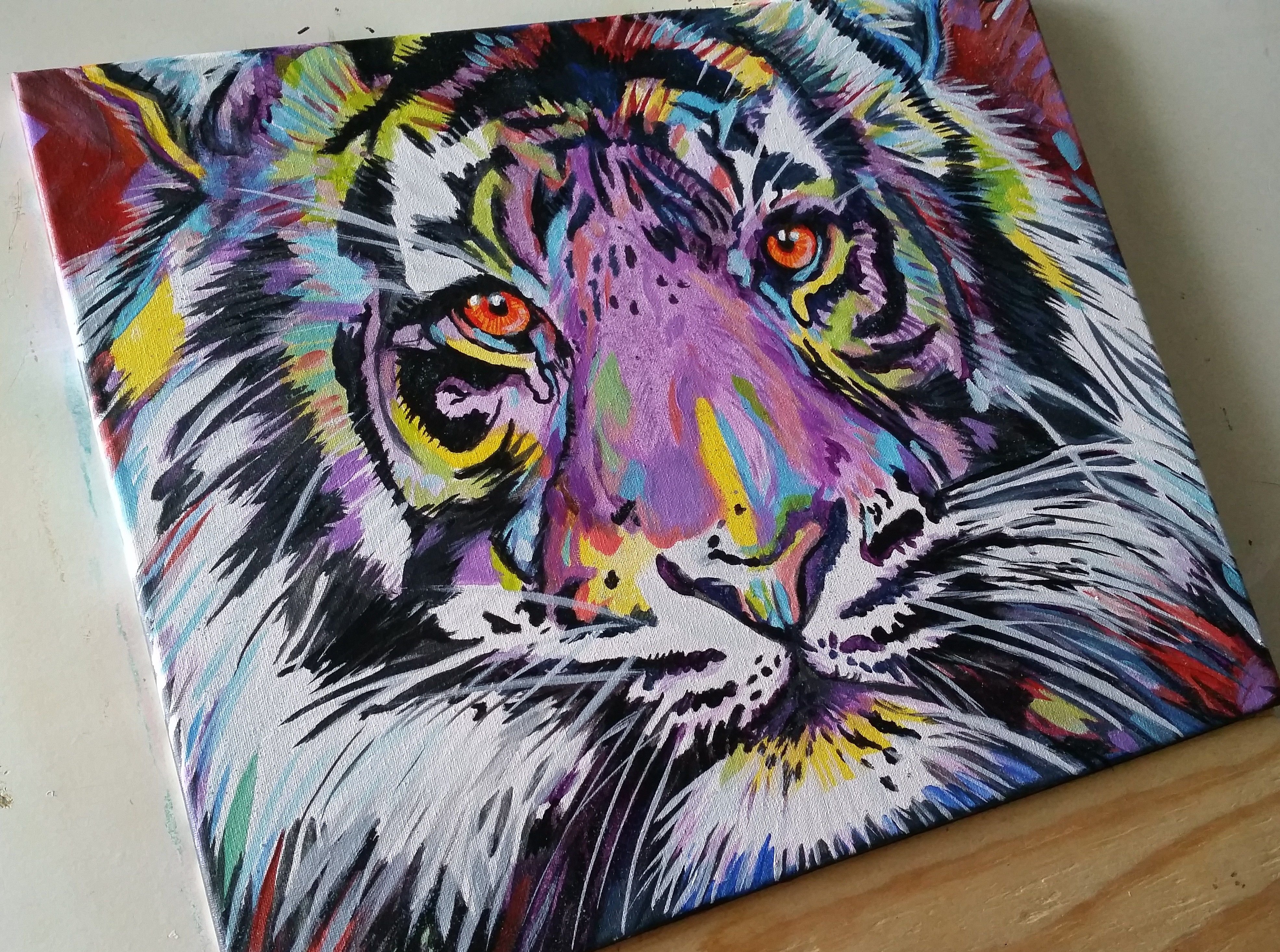 Тигр в живописи абстракция