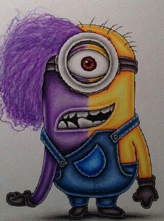 Миньоны желтые и фиолетовые