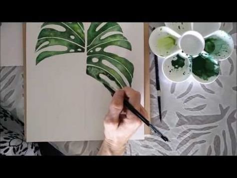 Монстера мастер класс акрилом