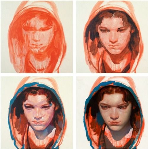 Поэтапный портрет в цвете