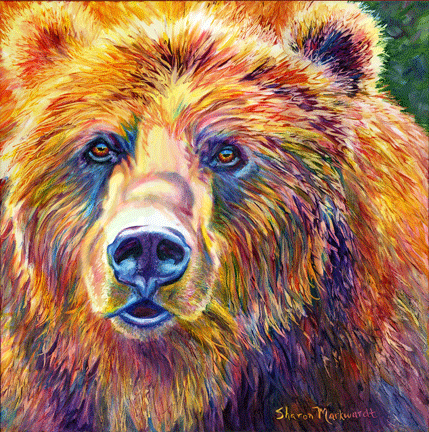 Медведь морда живопись