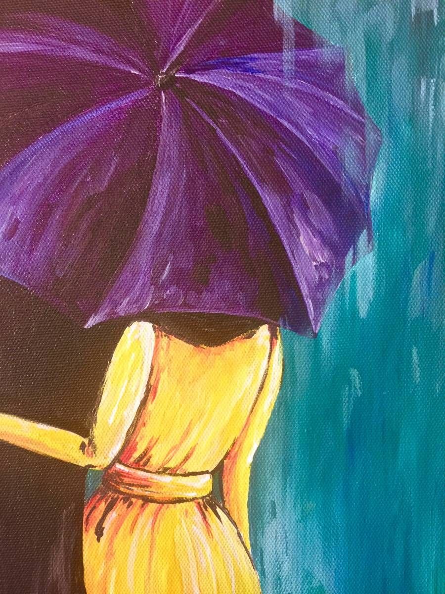 Картины акрилом с зонтами