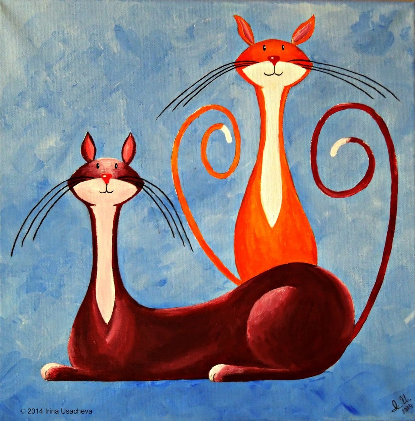 Ирина Усачева живопись кошки