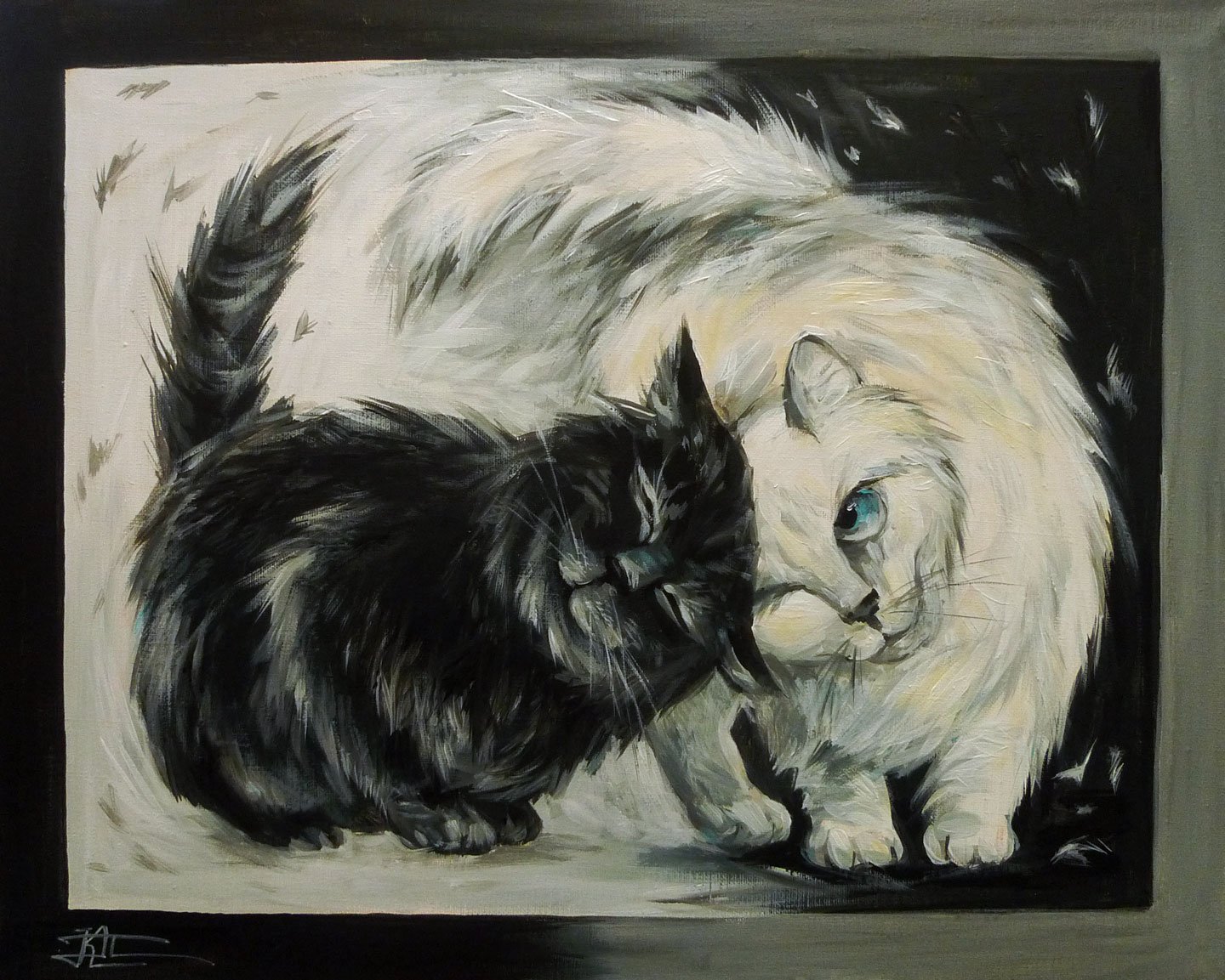Картины акрилом на холсте кошки