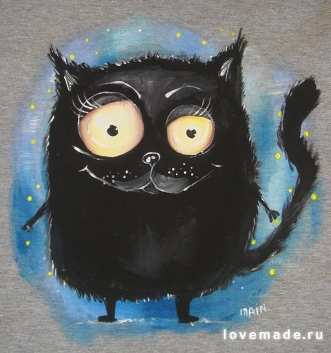 Кошка акриловыми красками