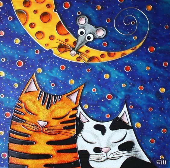 Батик кошки