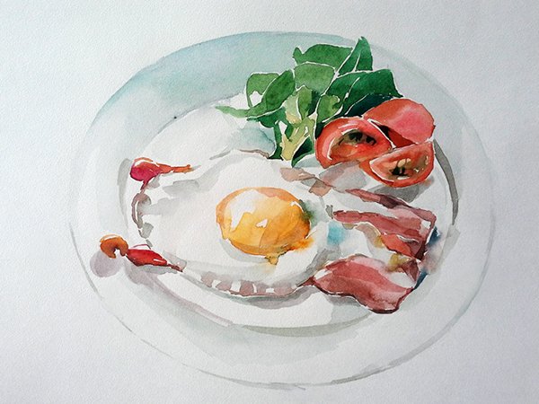 Яйцо акварелью