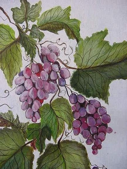 Рисуем виноград акрилом