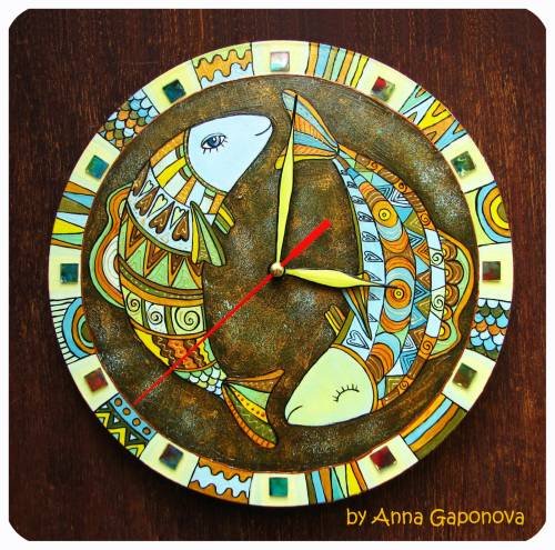 Часы в виде рыбы настенные