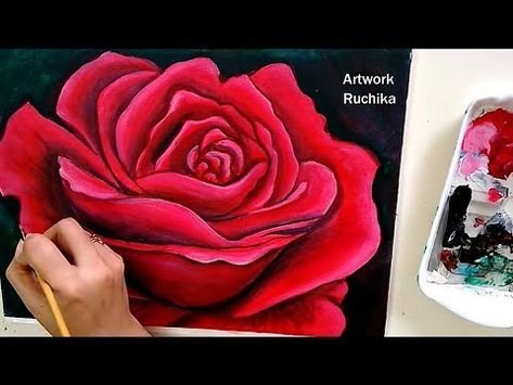 Рисование на сумке акрилом розы