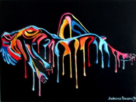 Неоновые рисунки на холсте