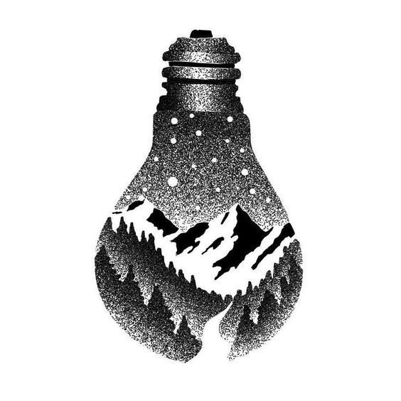 Тату лампочка эскиз